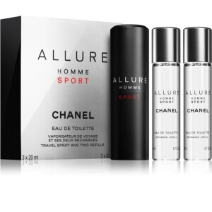 Chanel Allure Homme Sport Eau de Toilette (1x refillable + 2x refill) for Men 3 x 20 ml