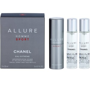 Chanel Allure Homme Sport Eau Extreme Eau de Toilette (1x refillable + 2x refill) for Men 3 x 20 ml