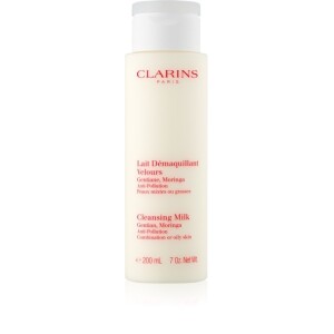Clarins Cleansing Milk with Gentian, Moringa Anti-Pollution Cleansing Milk for Combination or Oily Skin 200 ml