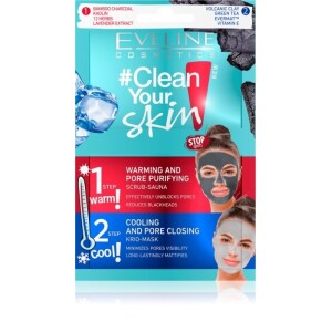 Eveline Cosmetics Clean Your Skin Deep-Cleansing Face Mask 2 in 1 2 x 5 ml