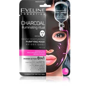 Eveline Cosmetics Charcoal Illuminating Ritual Super Hydrating Cleansing Sheet Mask